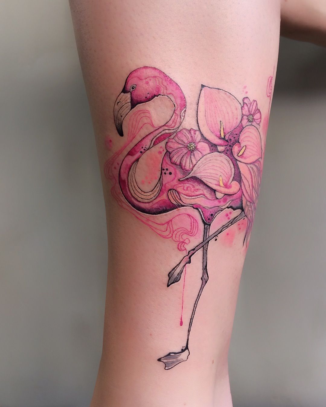 Lilly Flamingo Tattoo