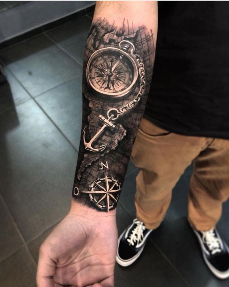 compass tattoo design ideas