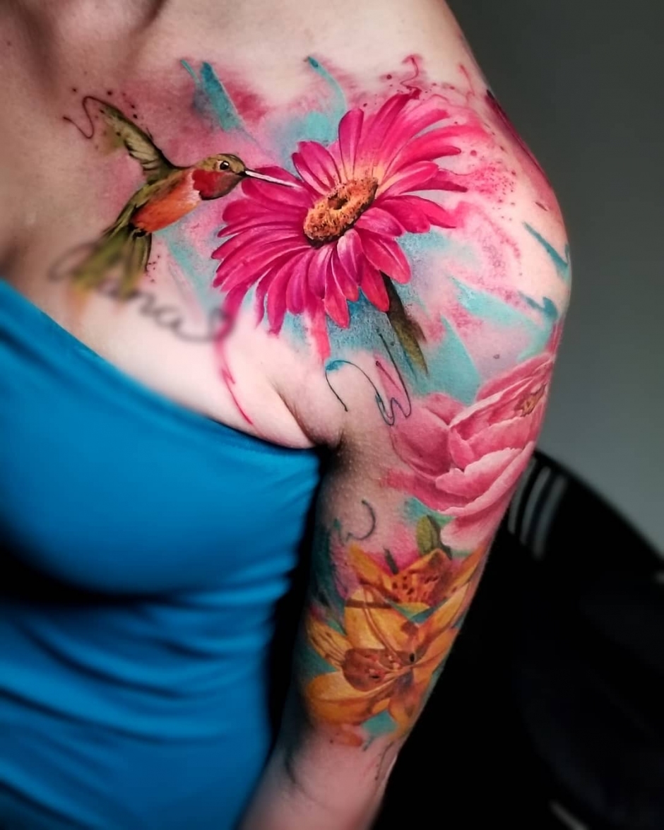 15 Best Colourful Watercolor Tattoo Design Ideas - Top Beauty Magazines