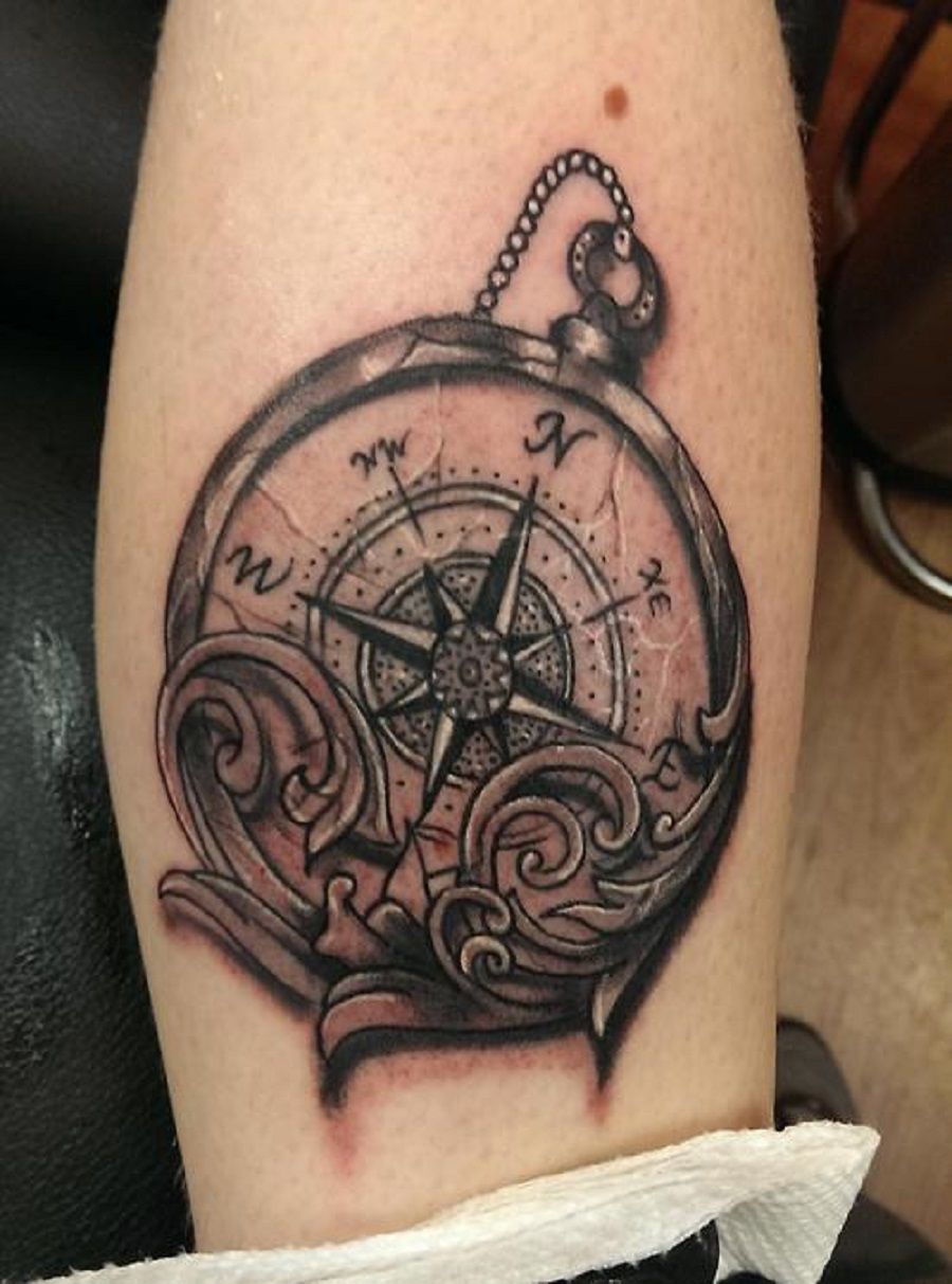 25 Latest Compass Tattoo Design Ideas With Different Meanings Behind Them 5 Compass & The Sea Tattoo