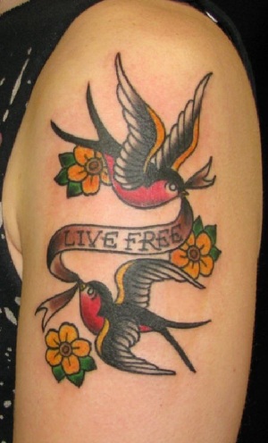 13. Sparrow Carrying Quote Tattoos