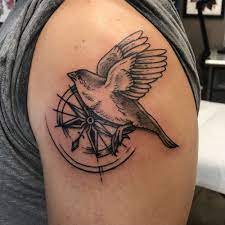 17. Compass Sparrow Tattoos
