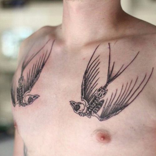 Sparrow Tattoos- 30 Latest Designs- 2023 Update 19 Skeleton Sparrow Tattoos
