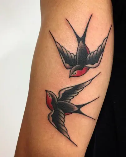 22. Couple Sparrows Tattoo