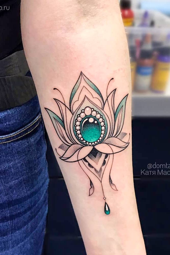 Crystal lotus tattoo