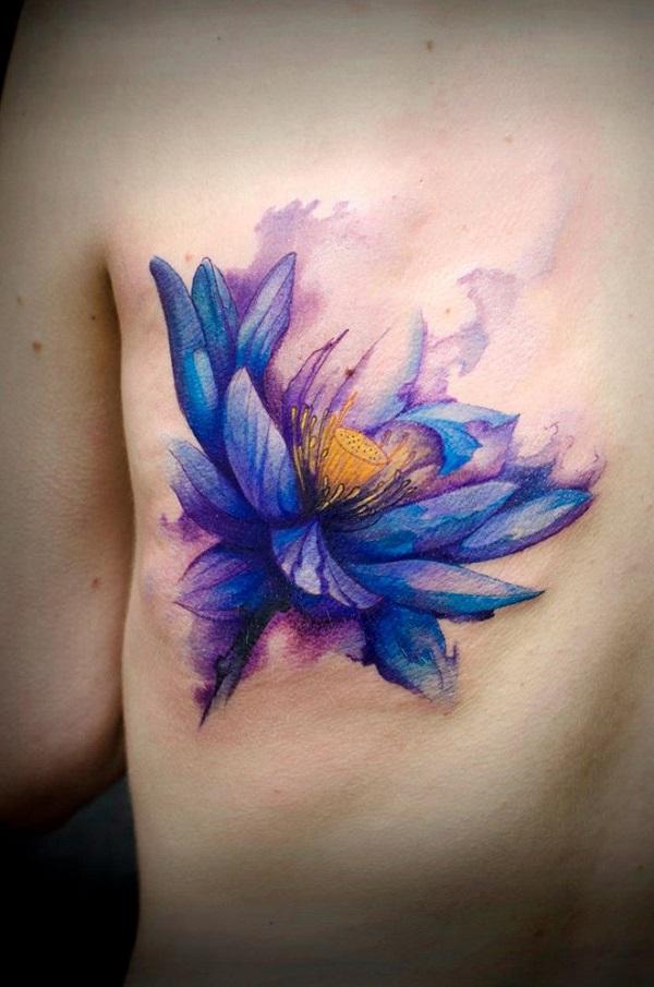 Lotus Watercolor Tattoo
