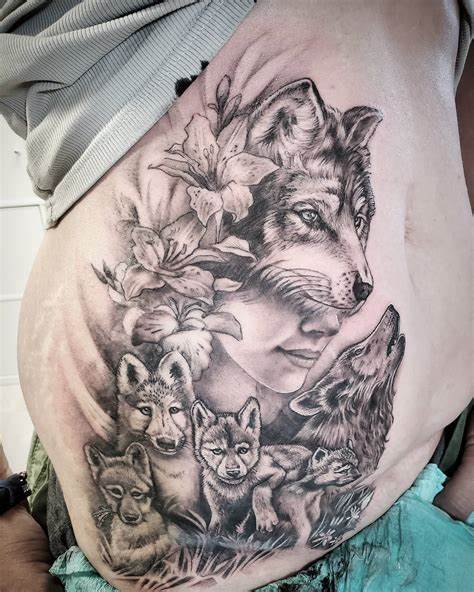 35 Wolf Tattoo Ideas- Inked Predators: The Grace and Strength of Wolf Tattoos 26 Tattoo of a Woman with a Wolf Head