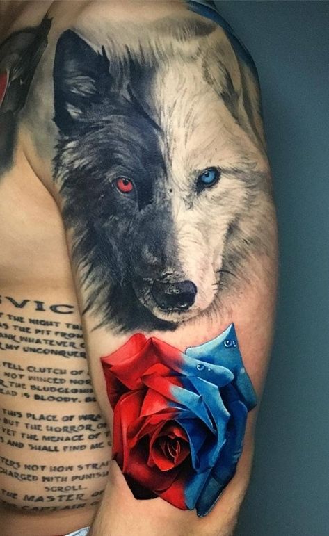 Two Wolves Tattoo