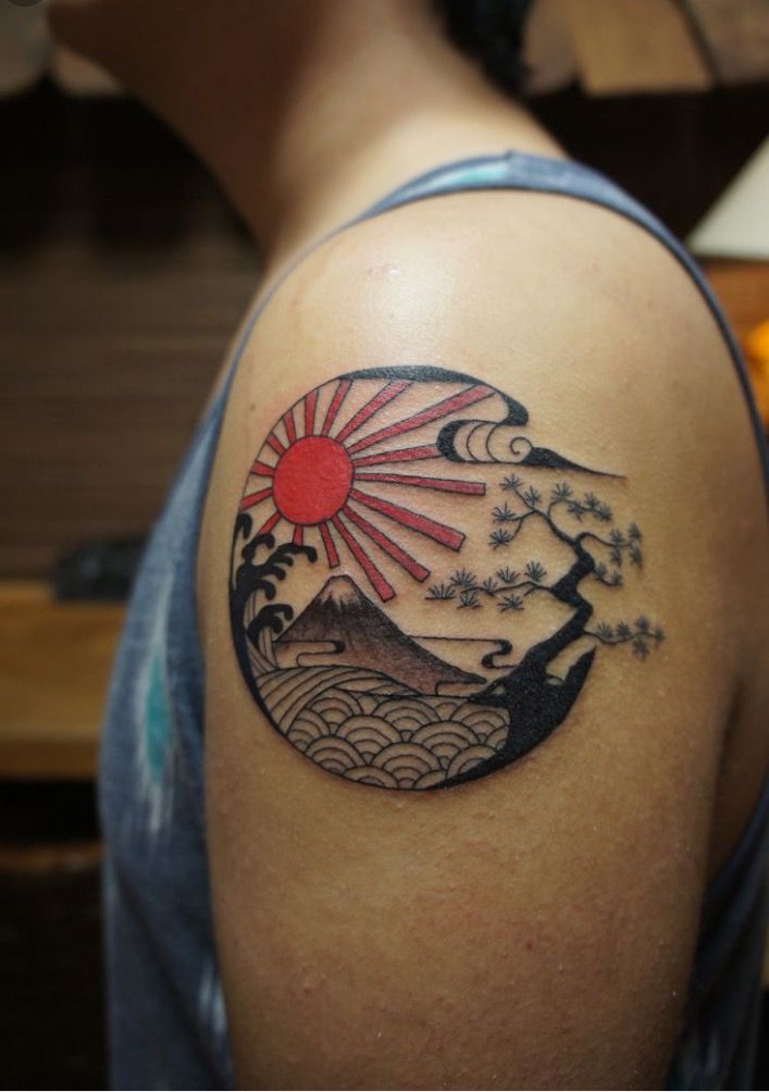 31 Mesmerizing Sun Tattoo Designs for Fierce and Unstoppable Individuals 20 Sun Tattoo in Japan
