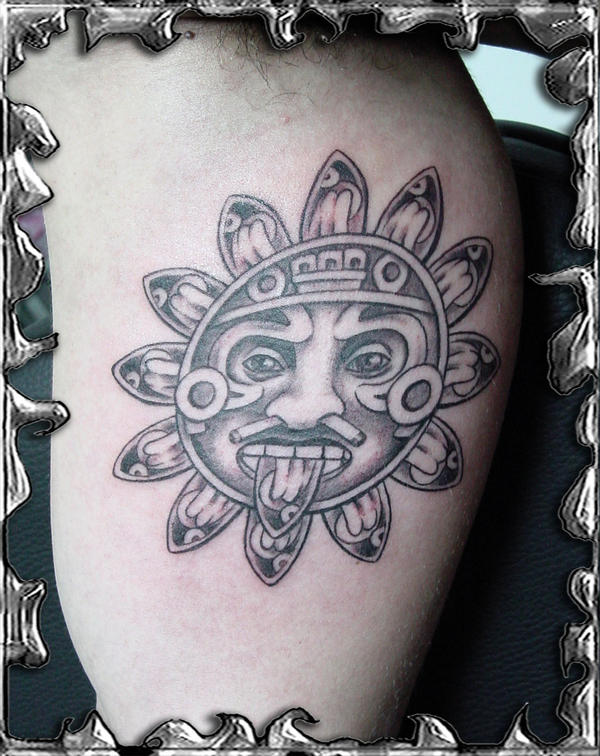 Tattoo of the Aztec Sun