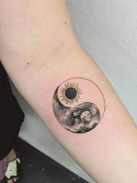 Tattoo of the Sun and Moon (Yin Yang)