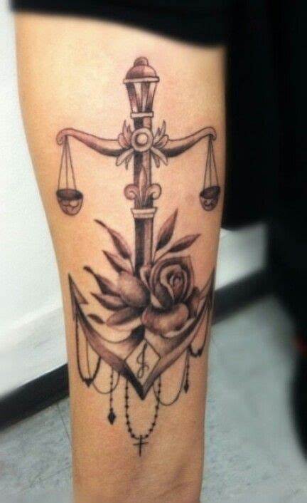 30 Best Libra Tattoo Design Ideas to Represent Your Zodiac 18 Anchor With Libra Tattoo