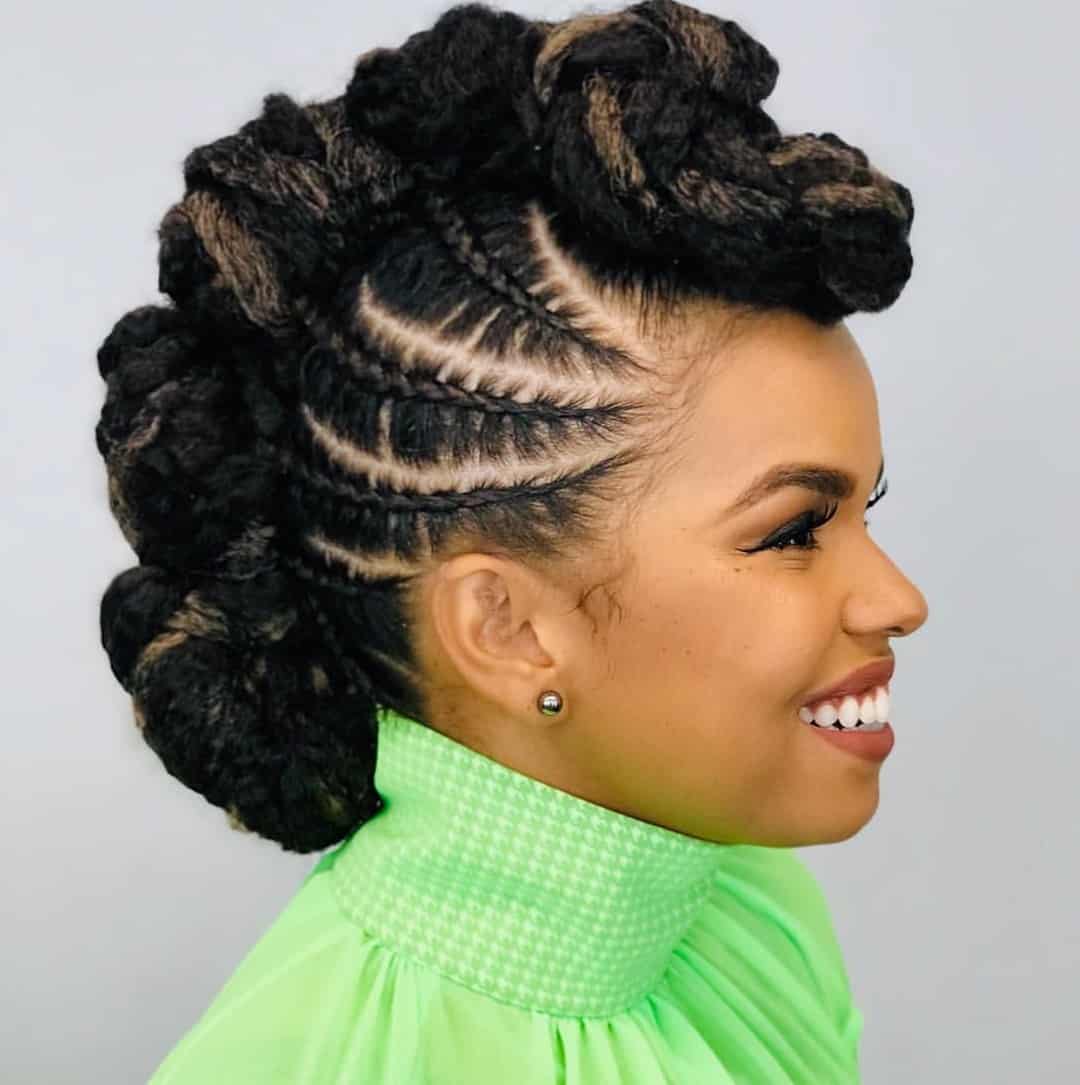 35 Intricate Feed-In Braid Styles for a Detailed Look 33 Mohawk Feed-In Braids