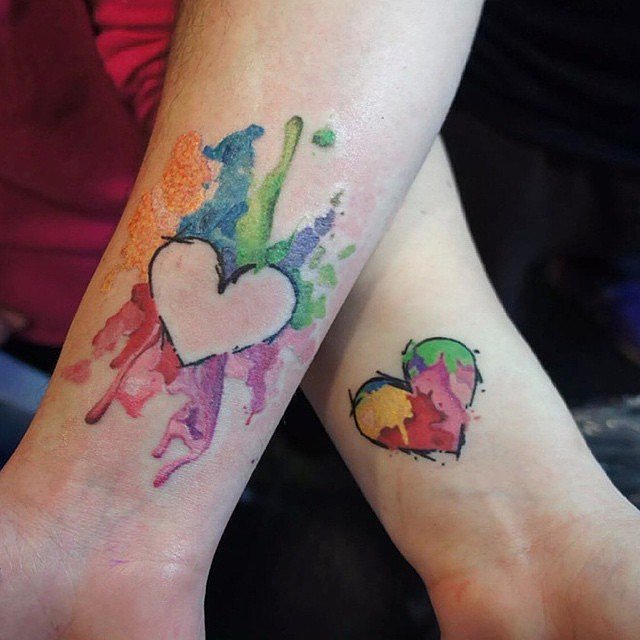 Colored Heart Tattoo