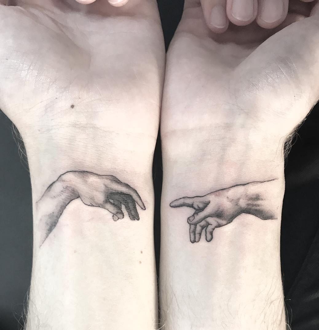 30 Heart-Melting Mom And Daughter Tattoos to Inspire You 11 Creation of Adam Tattoo