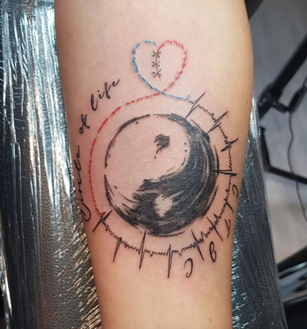 Heartbeat Tattoo Ideas - Will Make You Fall In Love Over And Over Again 10 10. Tattoo Designs Inspired by the Yin and Yang Heartbeat