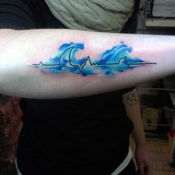 Waves Heartbeat Tattoo