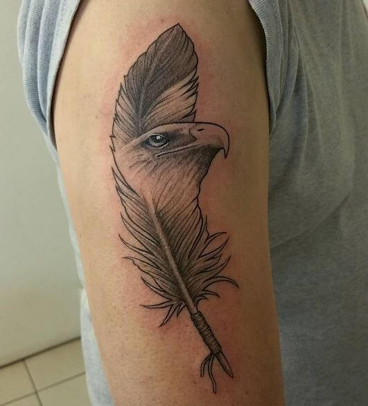 Eagle Tattoo Ideas For Fearlessness and Power - Find Something New 3 3. TATTOO OF AN EAGLE FEATHER