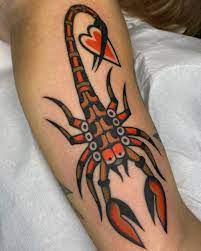 Golden Scorpion Tattoo in Neo-Traditional Style