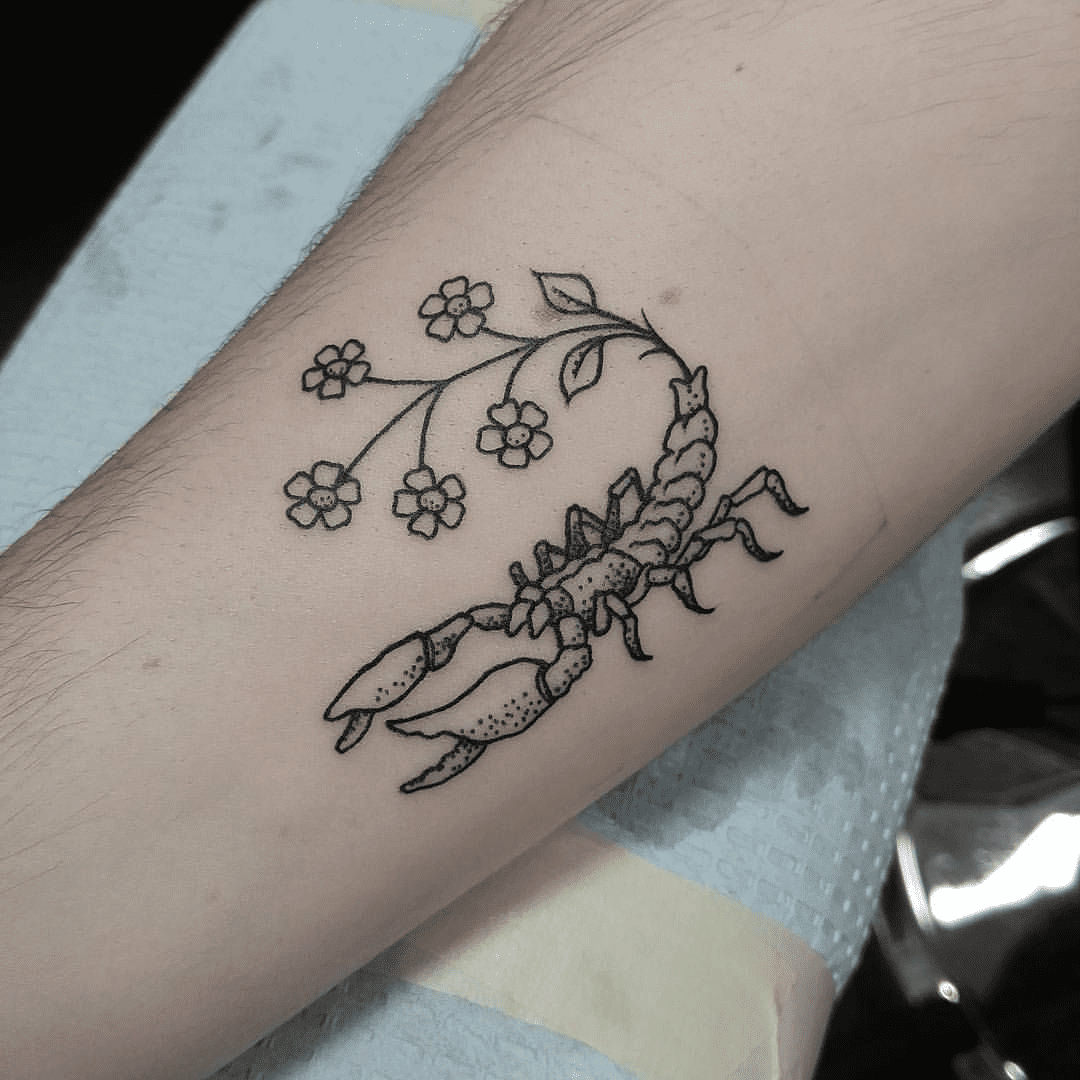 Scorpion Tattoo Designs - 31 Creative Ideas to Inspire You 12 corpion and Dandelions Blackwork Tattoo