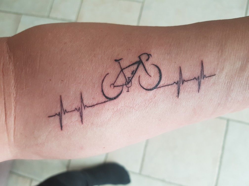 cycle Heartbeat Tattoo Ideas