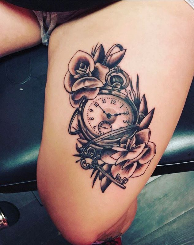 Feminine Clock Tattoo