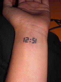 Tattoo of a Digital Clock