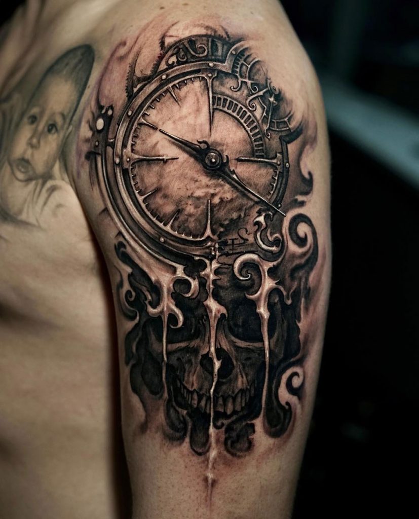 Tattoo of an Antique Clock