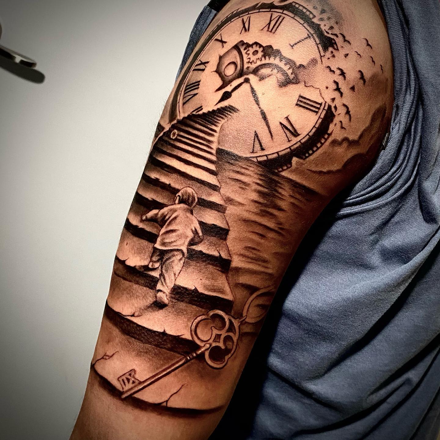 Time traveler Clock Tattoo Designs