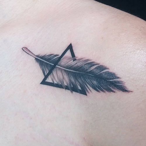 2. Triangle Feather Tattoo