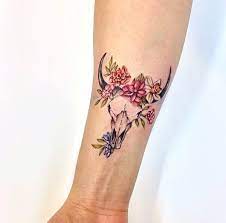 floral taurus tattoo