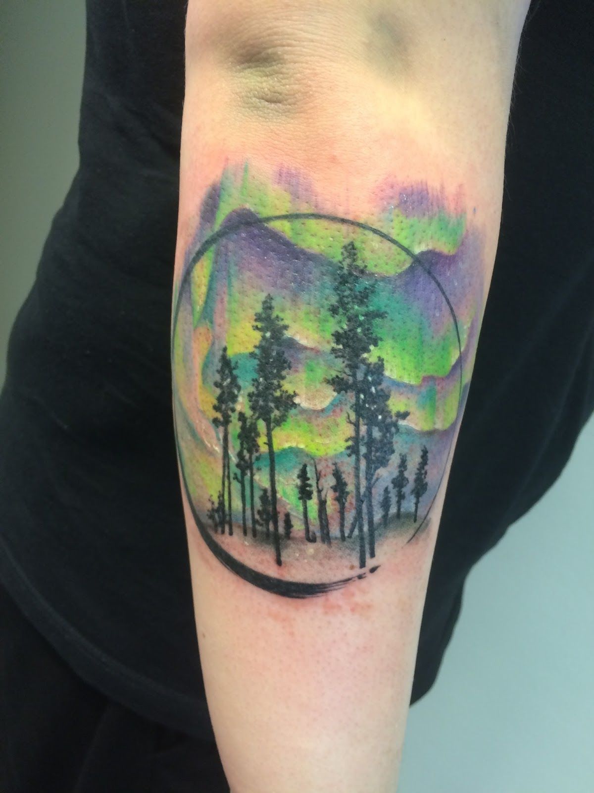 Aurora In the Forest Tattoo