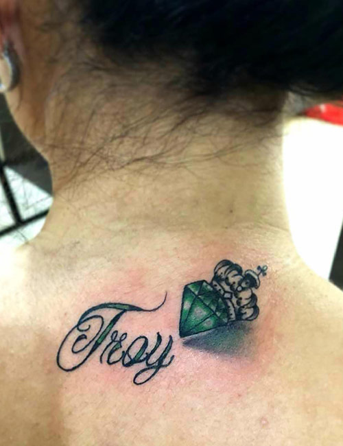 Name Tattoo with a Jewel