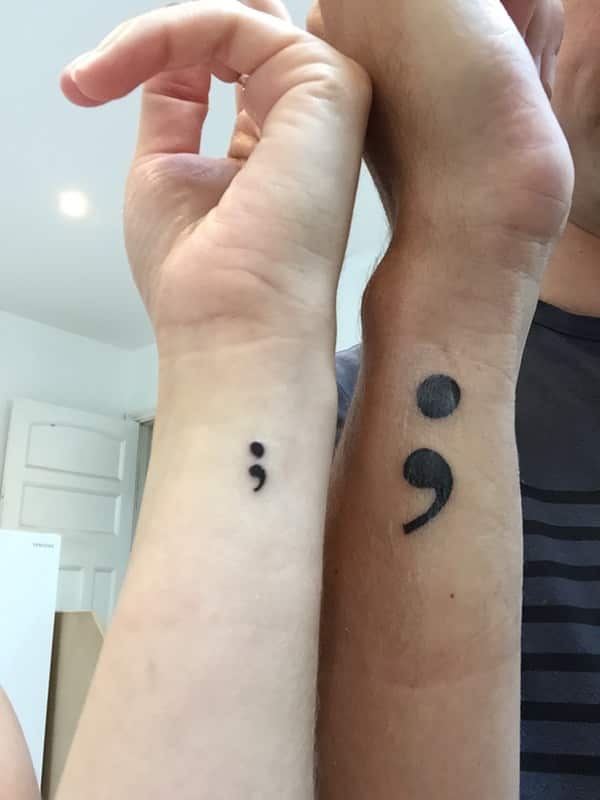 Semicolon tattoos