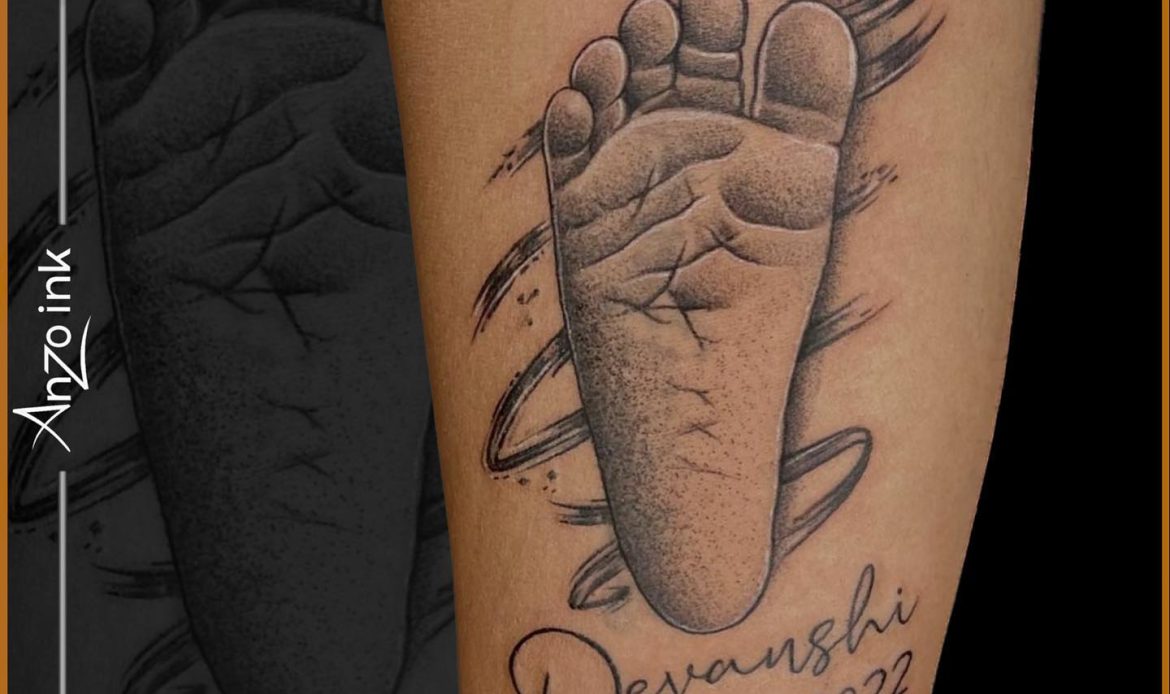 Footprint Name Tattoo 
