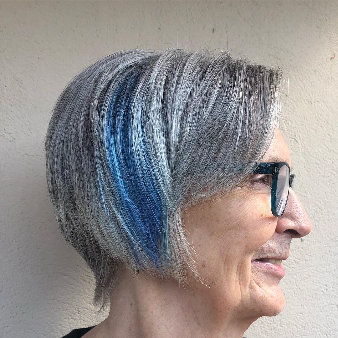 Highlights on gray hair