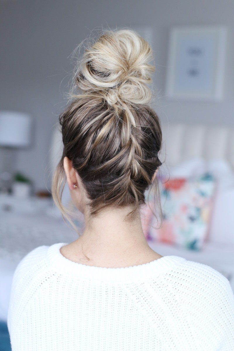 DIY French Braid Top Knot