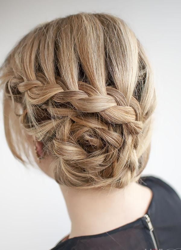 Lace Braid with a Curved Updo