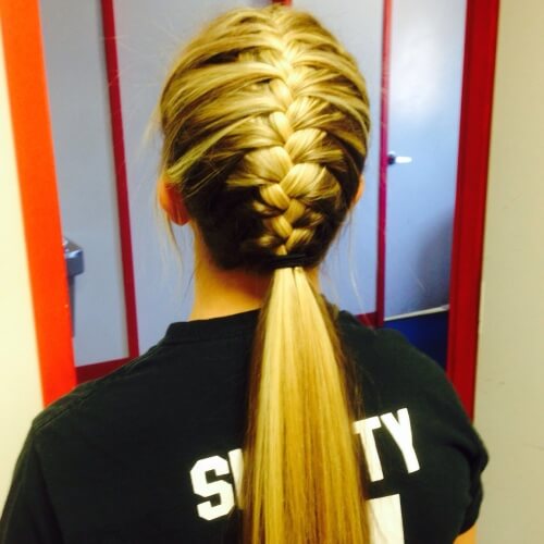 Low French Braid Ponytail