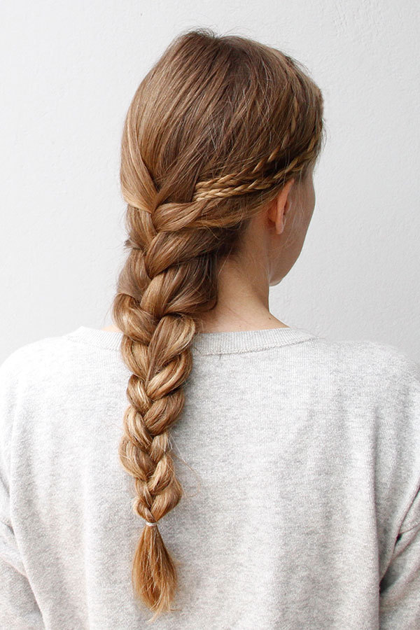 Simple Mini Braids over a French Braid