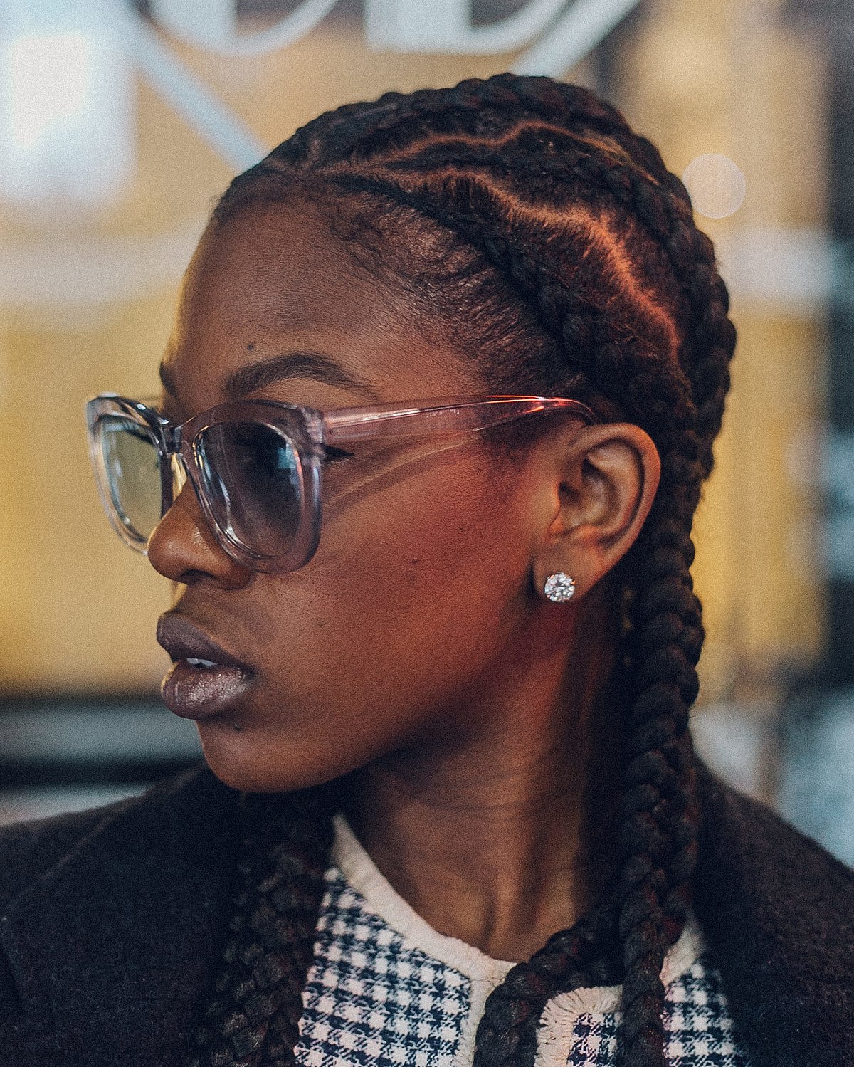Wavy Segmented Afro-braids