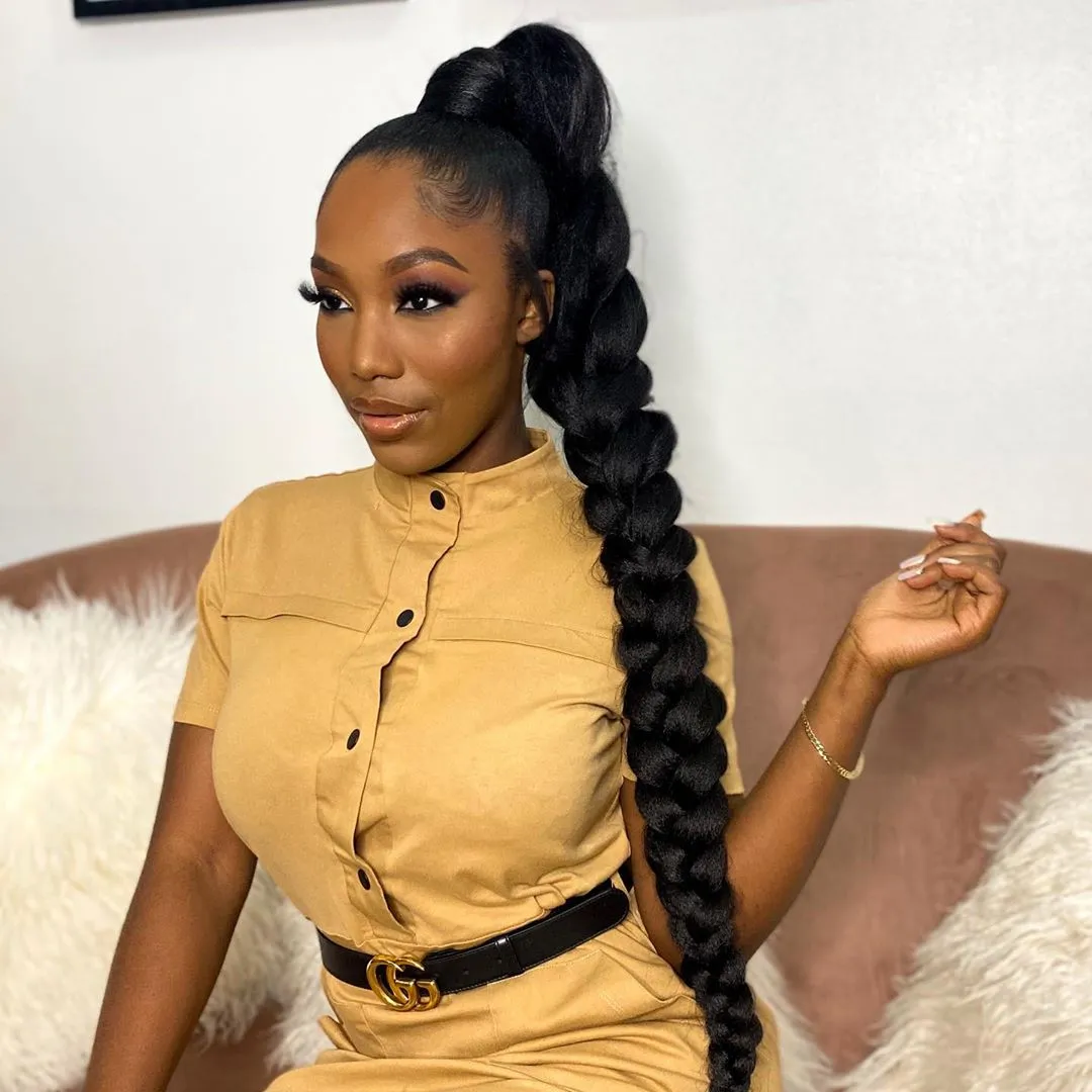 Long and High Braided Ponytail