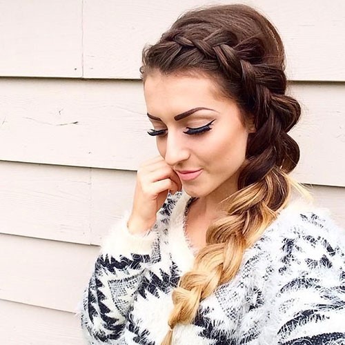 43 Trendy Asian Hairstyles for Women 6 Party braids on the sides