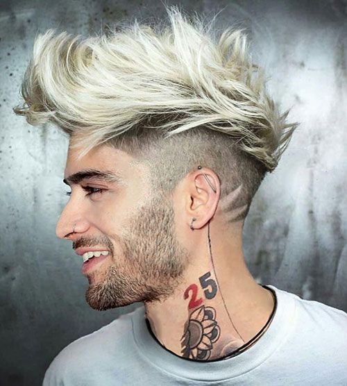 Icy Blonde Hair with Shaved Pattern