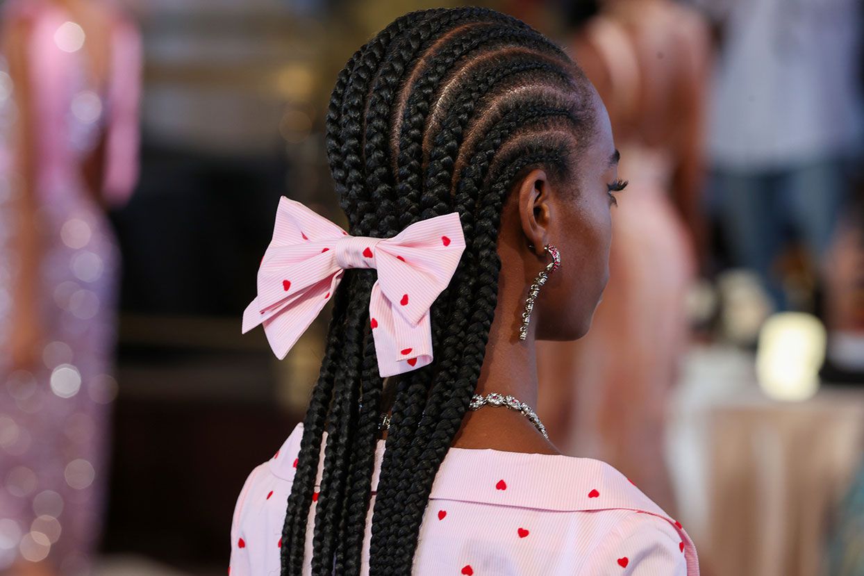 Ponytail with Cornrows and a Bow
