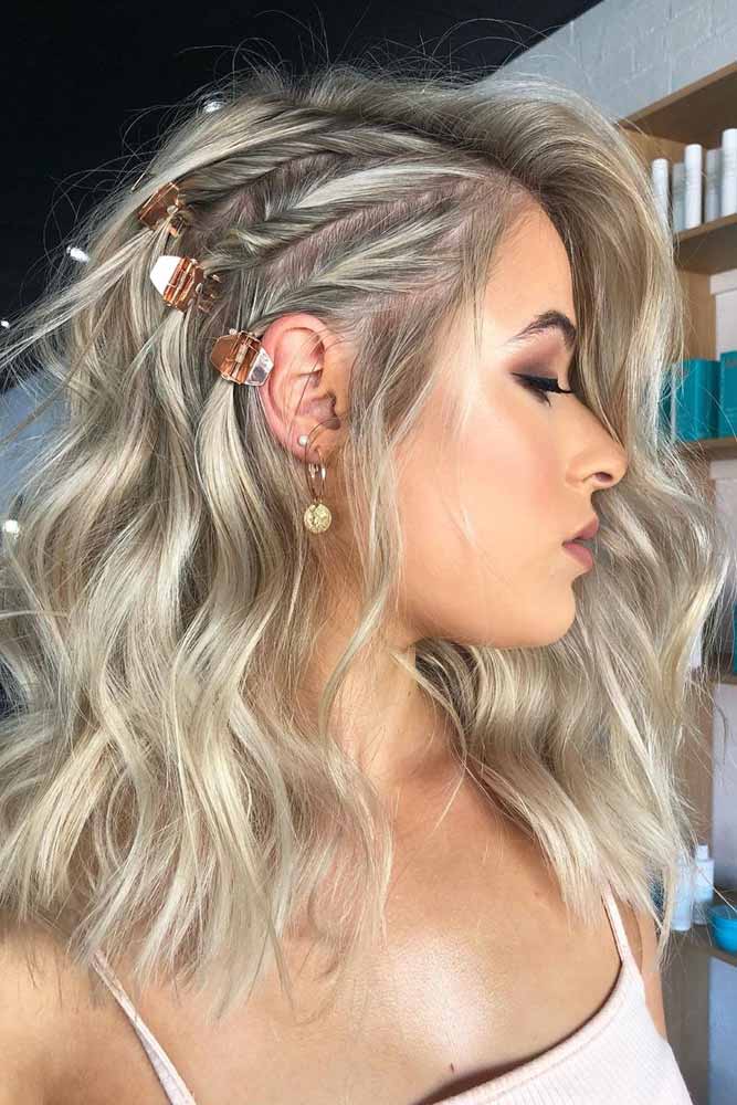 Platinum Layers with Accessorized Hair Pins