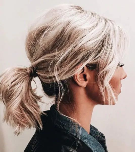 Messy and Short-Layered Ponytail