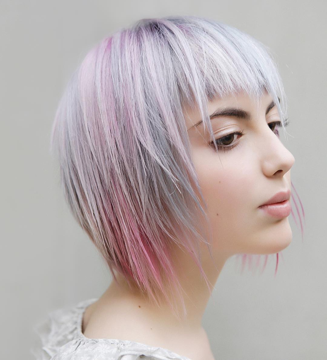 Pastel Colored Spiky Ends Bob
