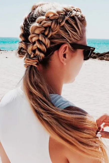Two Dutch-braids with a Center-parting