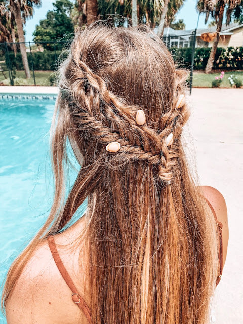 Mini Boho Braids Collected into a Half-up 